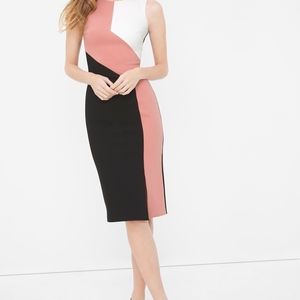 WHBM Diagonal Colorblock Sheath Dress